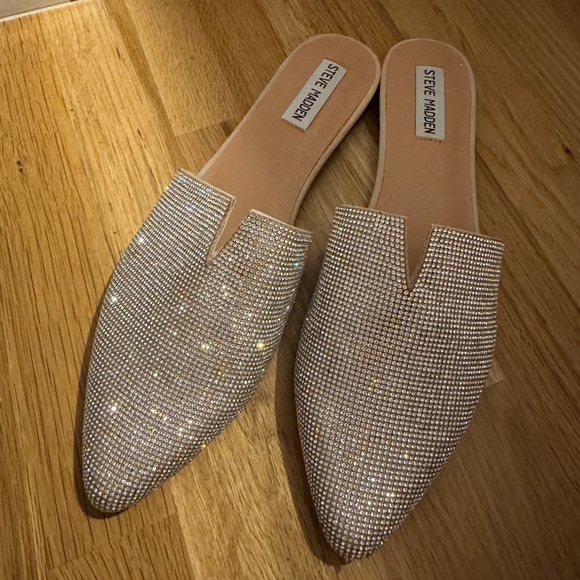 Steve Madden Rhinestone Mules - Silver - Picture 2 of 6